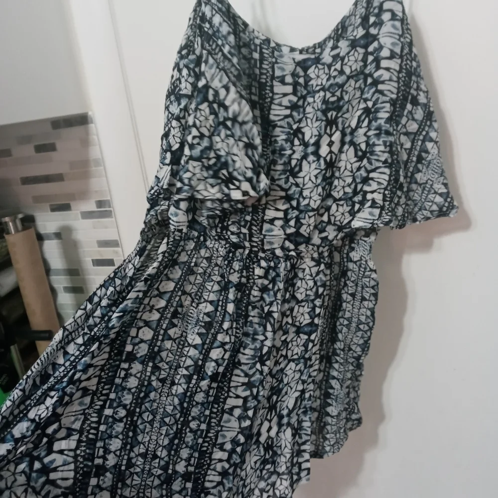Olivaceous Sleeveless Romper. Adjustable Straps. Layered Ruffle top